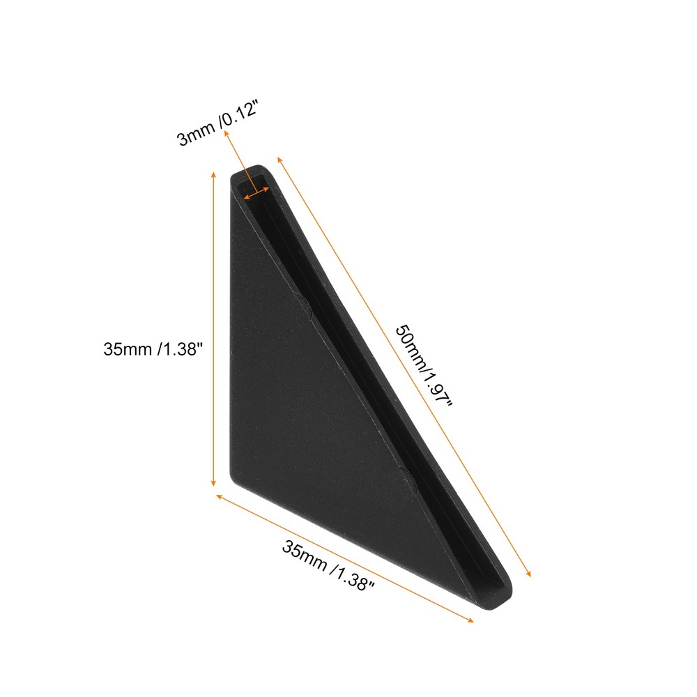 20Pcs Corner Protectors 3x50mm Plastic Right Angle Corner Guards Cushion, Black