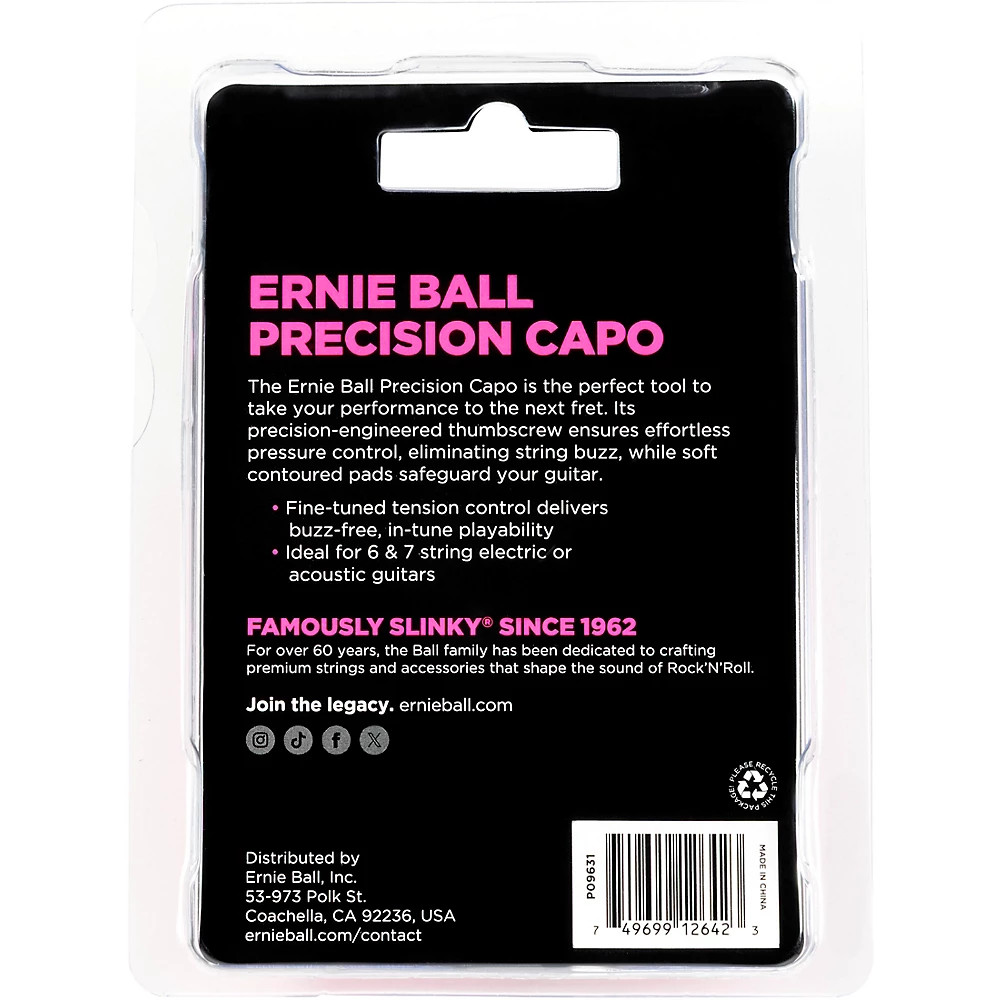 Ernie Ball Precision Capo - Black