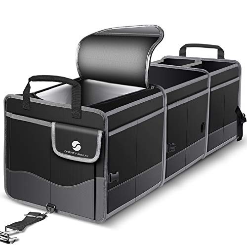 Trunk Organizer with Cooler, Collapsible Trunk Storage Container with Non Black