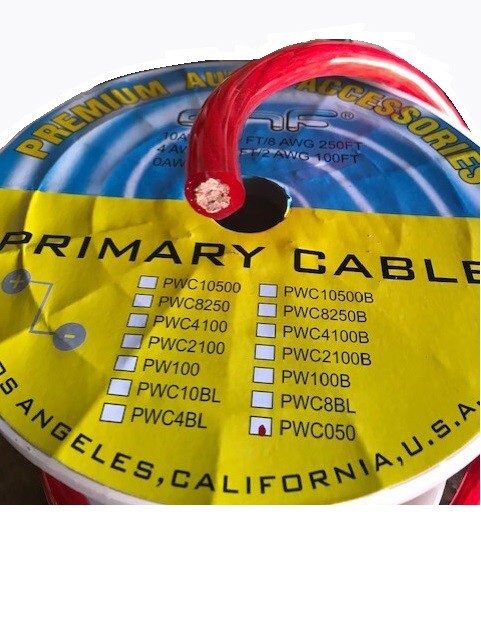 0-1 Gauge 100% Copper OFC Red Power Ground Cable Wire 25 Feet FT. CUT -NO SPOOL