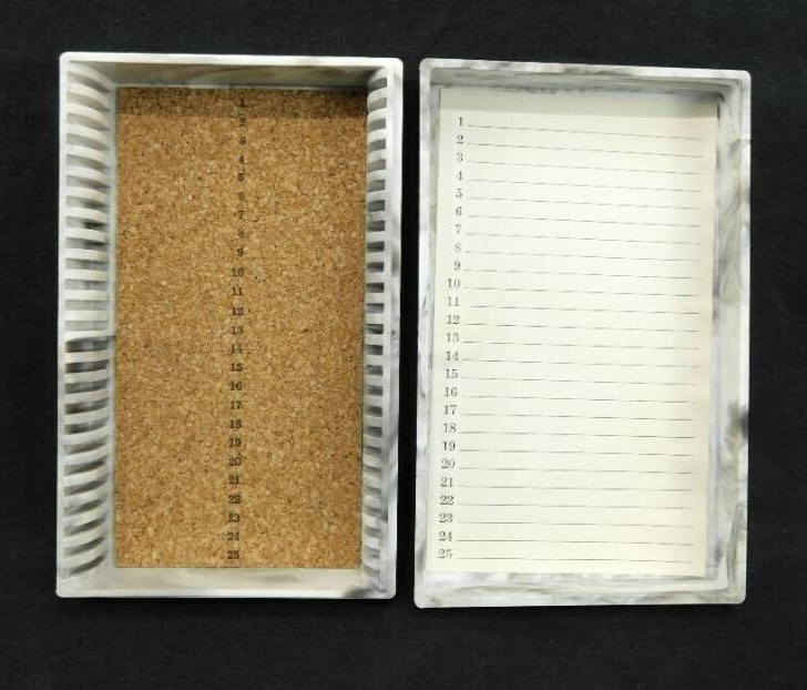 Unique Microscope Sample Slide Holder - 25 Slots, Numbered - with Cork Bottom
