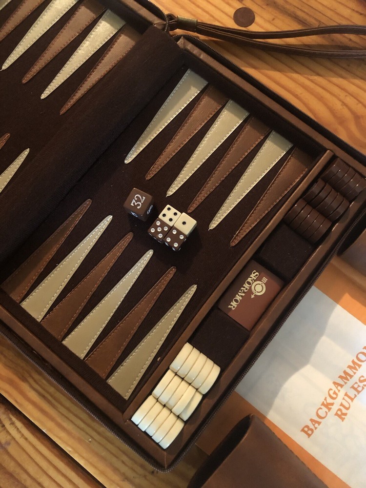 Vintage Backgammon complete Set small travel size