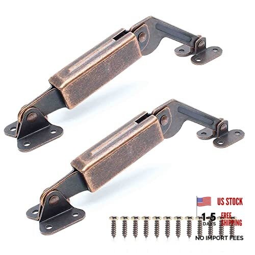 Spring Lid Hinge Left Right Down Support for Sofa, Box, Cabinet - Red Bronze