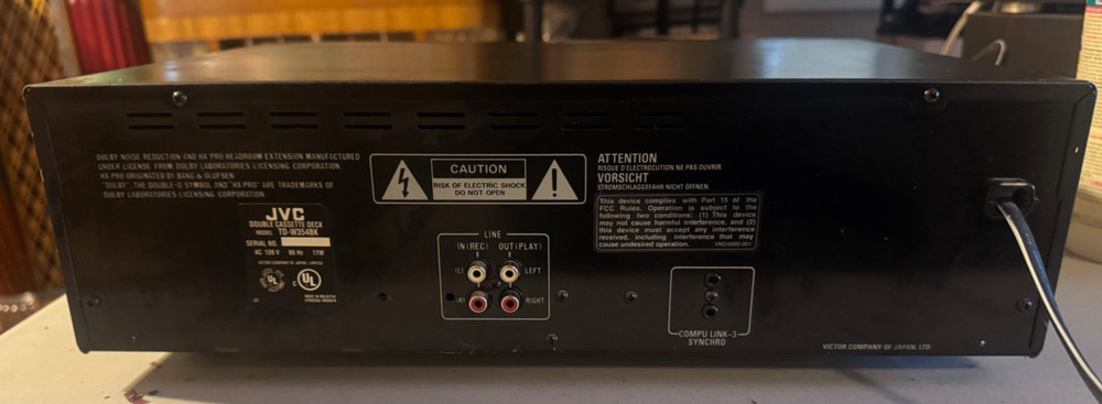 JVC TD-W354 Double Cassette Tape Deck Auto Reverse
