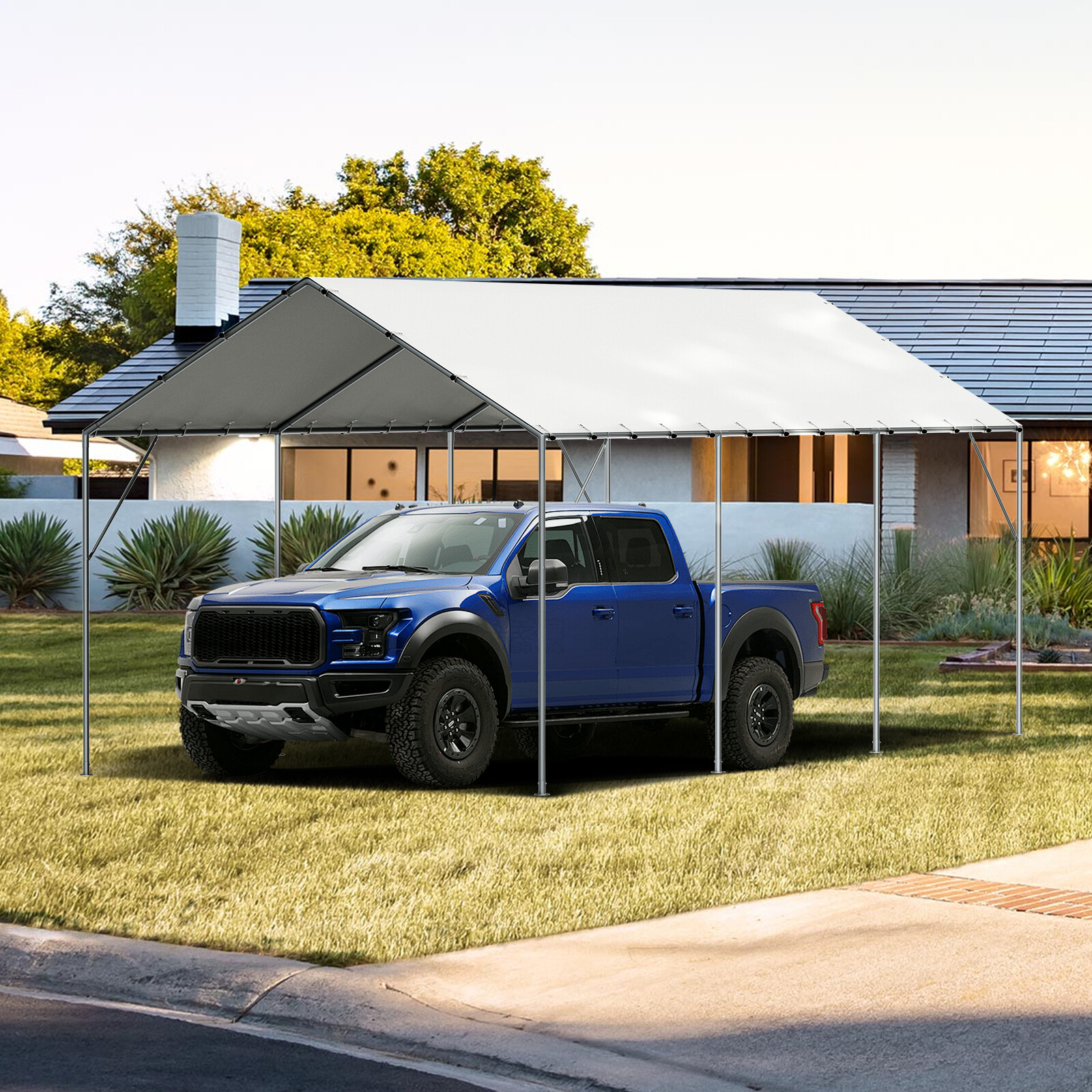 VEVOR 10 x 20 ft Carport Replacement Canopy Car Shelter Tent Cover White