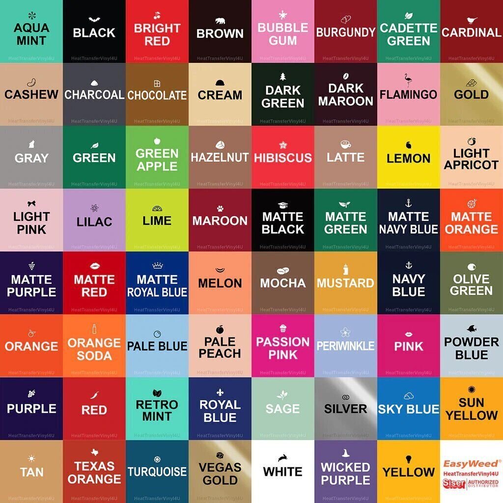 Siser EasyWeed Iron On Heat Transfer Vinyl For T-Shirts 12" ,15", 20" - Black