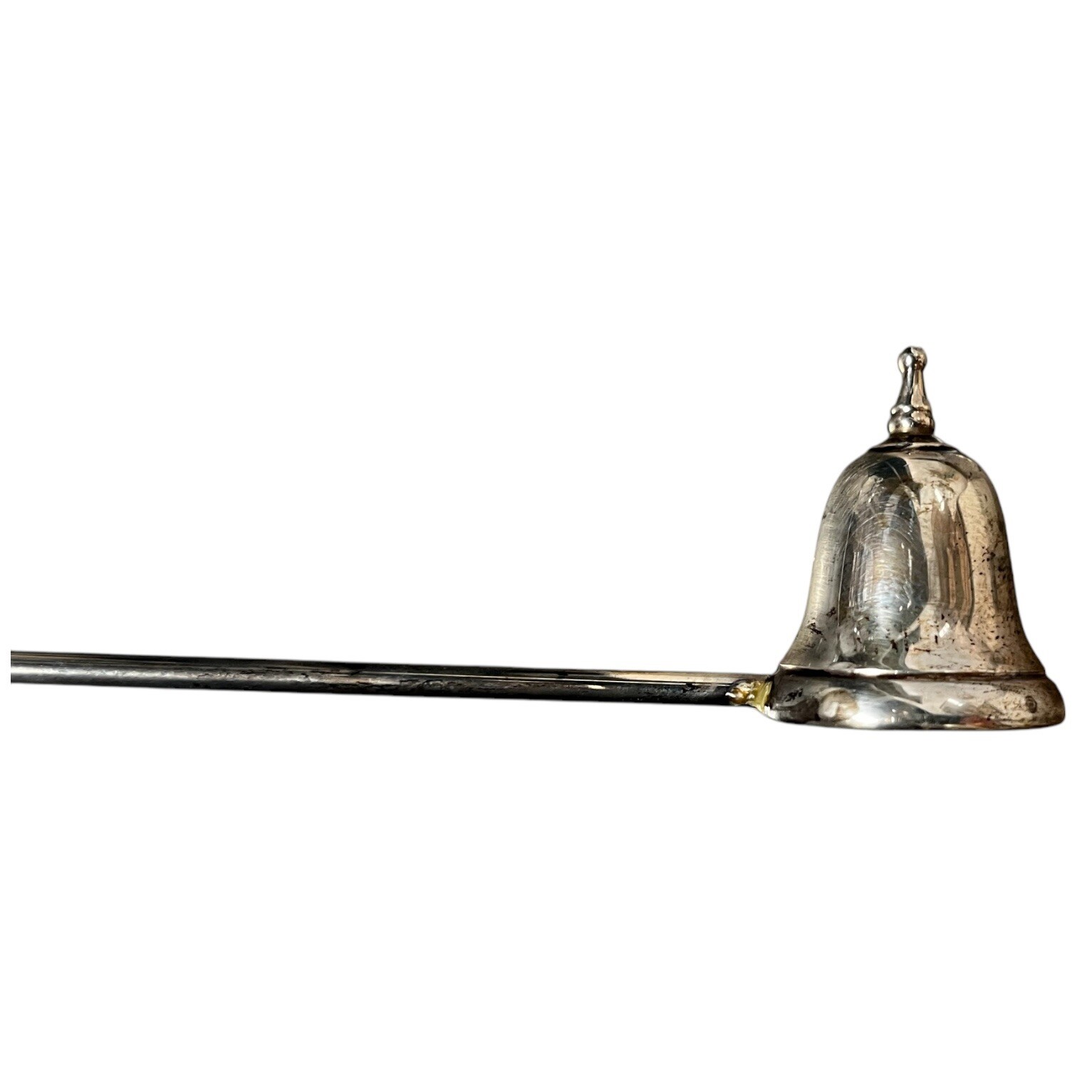 Vintage WEB Sterling Silver Candle Snuffer Bell Style Top Wood-Turned Handle