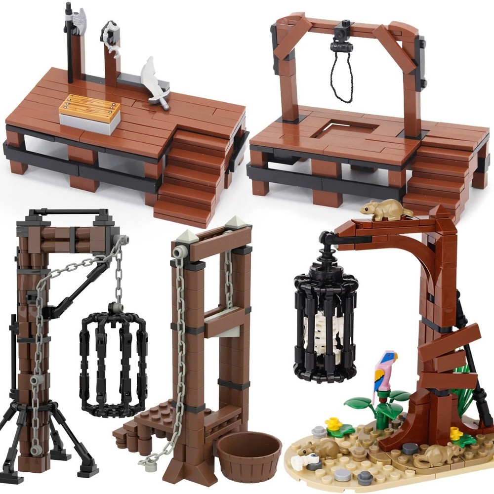 MOC LEGO Medieval Torture - Gallows, Cage, Chopping Block  - BUNDLE AND SAVE!