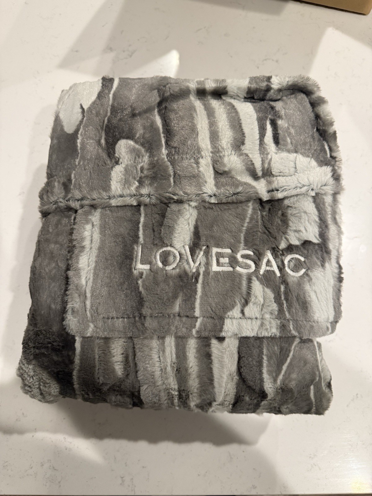 Lovesac CitySac Bean Bag Chair w/ Silver Liger Phur Cover – Free Shipping