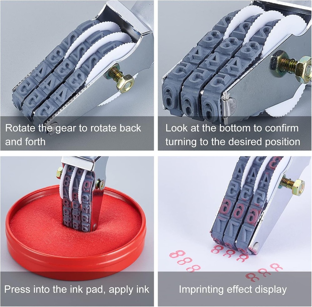 NBEADS 2 Pcs Rubber Number Roller Stamps, 3 Digits Adjustable Personalized...