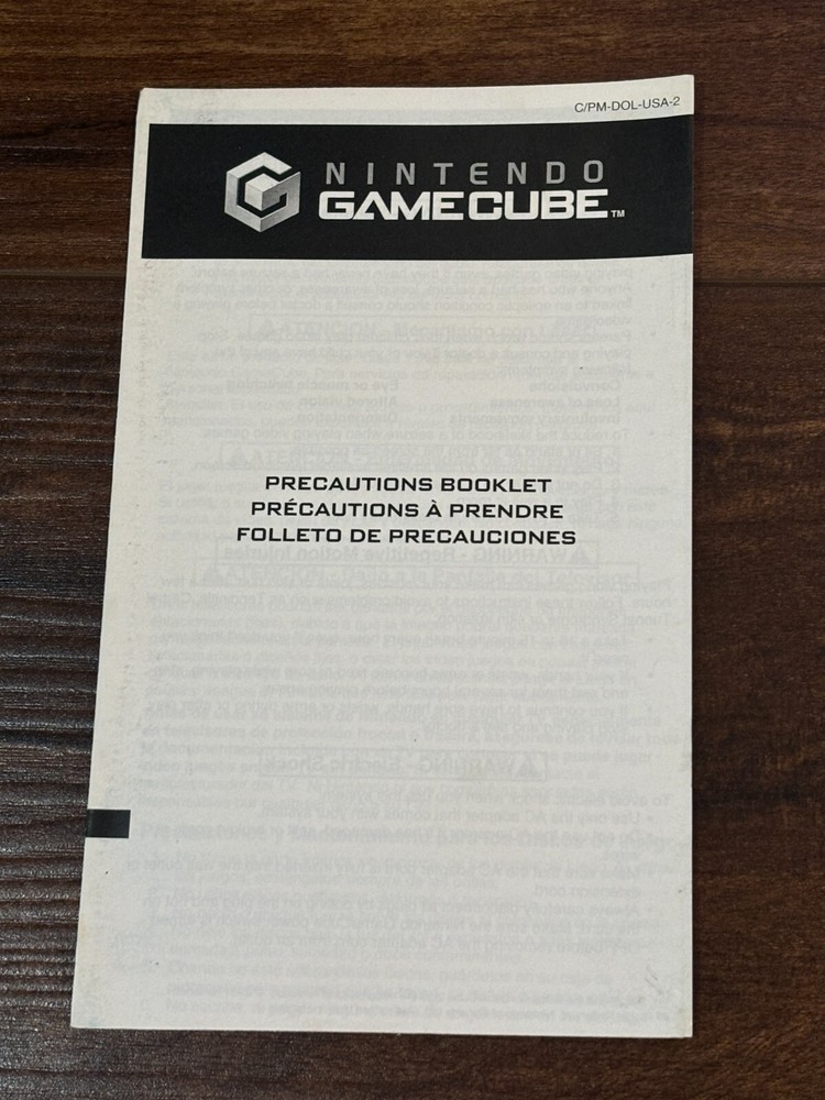 Precautions Booklet Nintendo Gamecube Instruction Manual Only
