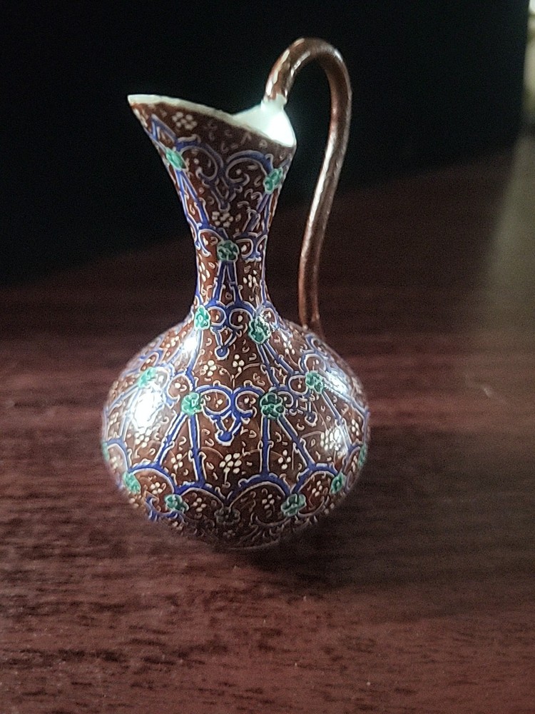 Persian Minakari Enamel Decorative Pitcher