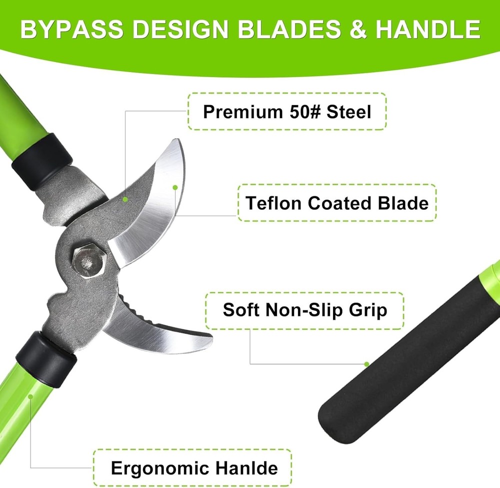 Reliable YIAD Pruning Kit: Lopper & Shears with Ergonomic Handle & Sharp Blades