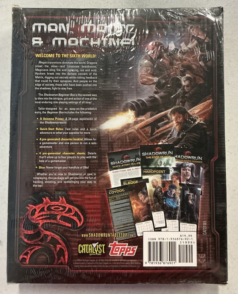 Shadowrun Beginner Box Brand New Sealed -- S2G --