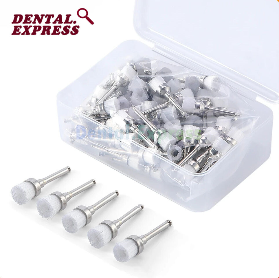 Dental Polishing Brushes Prophy Brush White Nylon Bowl Flat Latch RA Polisher