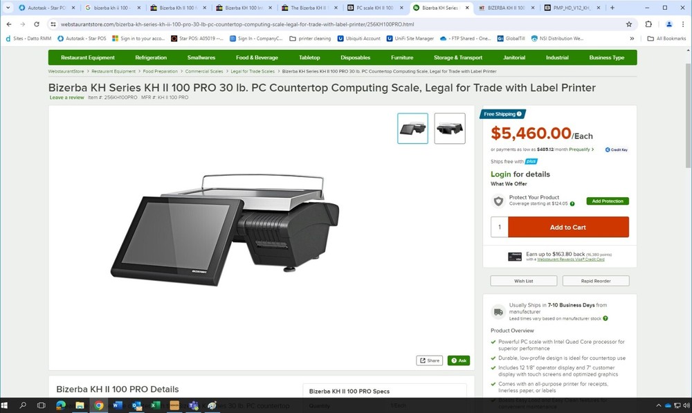 Bizerba KH II 100 Counter Scale printer and customer display