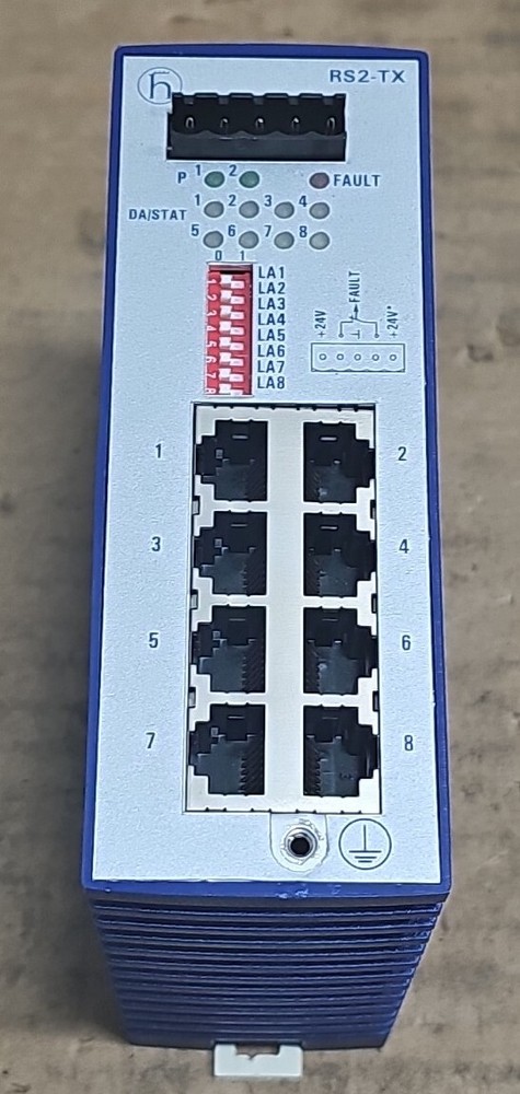 HIRSCHMANN RS2-TX 8-PORT RAIL SWITCH/ETHERNET SWITCH 24 VDC