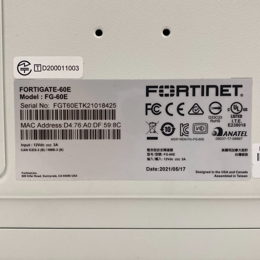 Fortinet FortiGate 60E Firewall