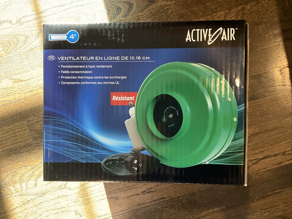 Active Air 4 Inline Duct Fan, 165 CFM