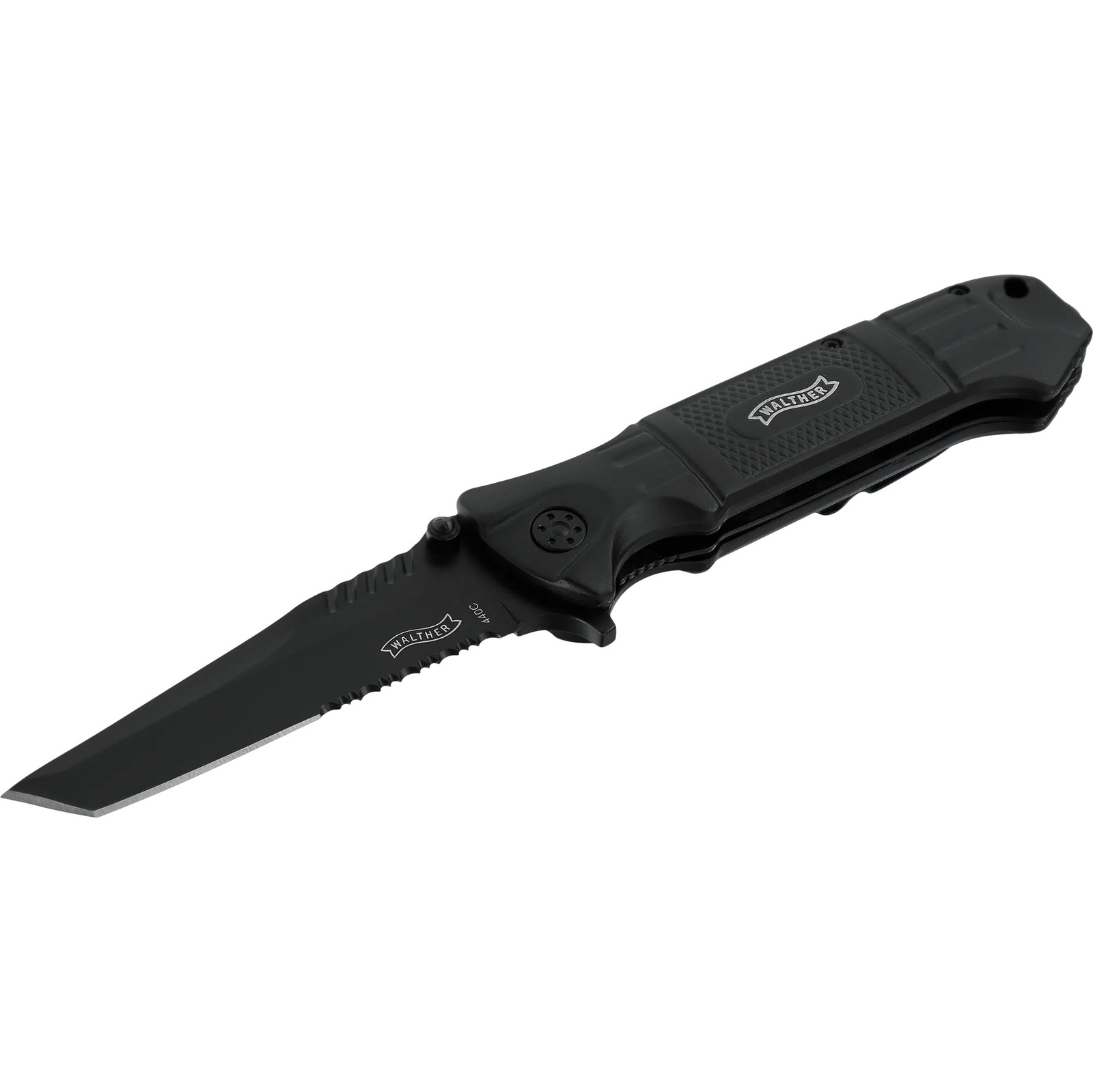 Walther BTTK Black Tac Tanto Folding Knife 4" 440 SS Partial Serrated 5.071