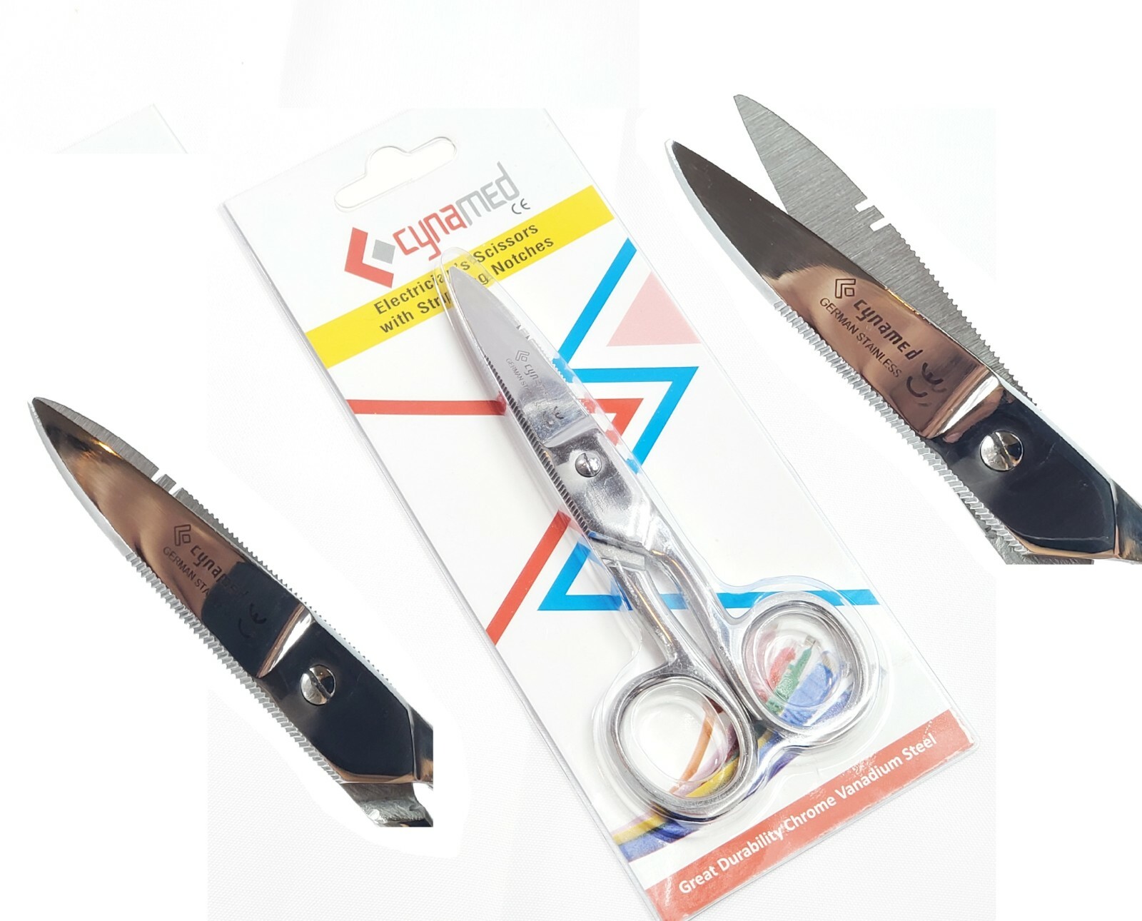 Electrician Scissors for Cutting & Stripping Wires Electrical Repair Tool 5.25"