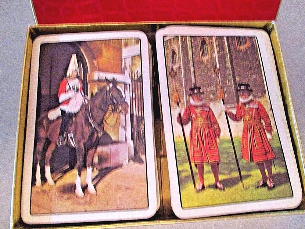 Vintage WADDINGTONS Fine Playing Cards DOUBLE DECK No Jokers BRITISH GUARDS