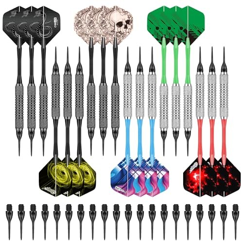 Darts Plastic Tip - 18pcs Soft Tip Darts Set for Electronic Dart Board