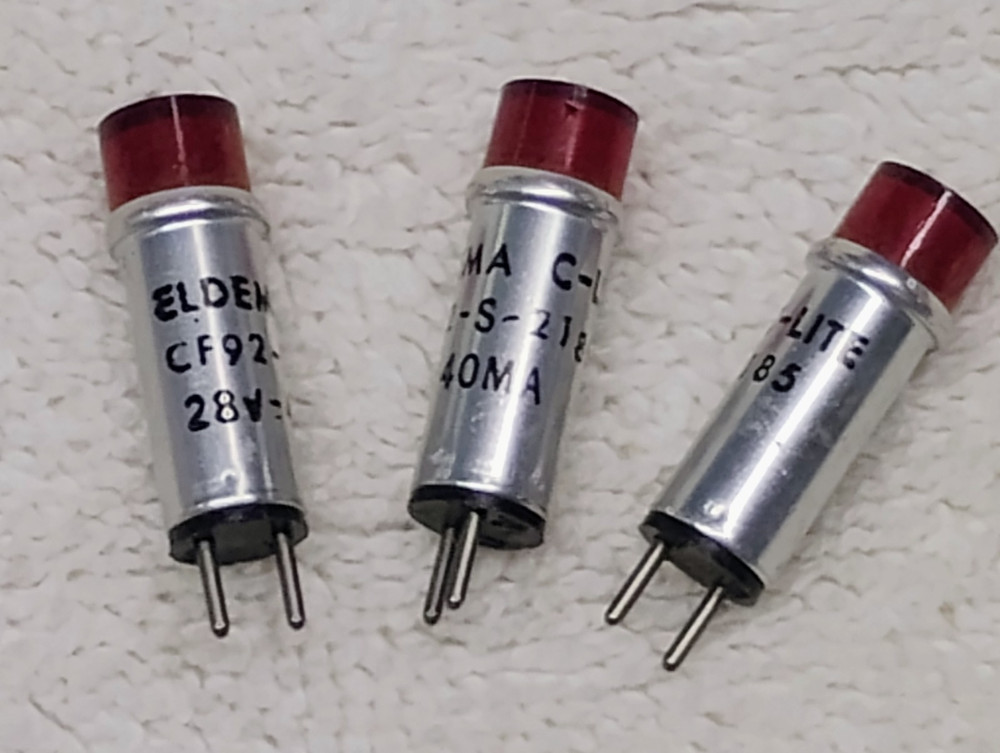 3pc RED 28V Lamp C-Lite Miniature Indicator Warning Limit Dash Panel Light CF-92