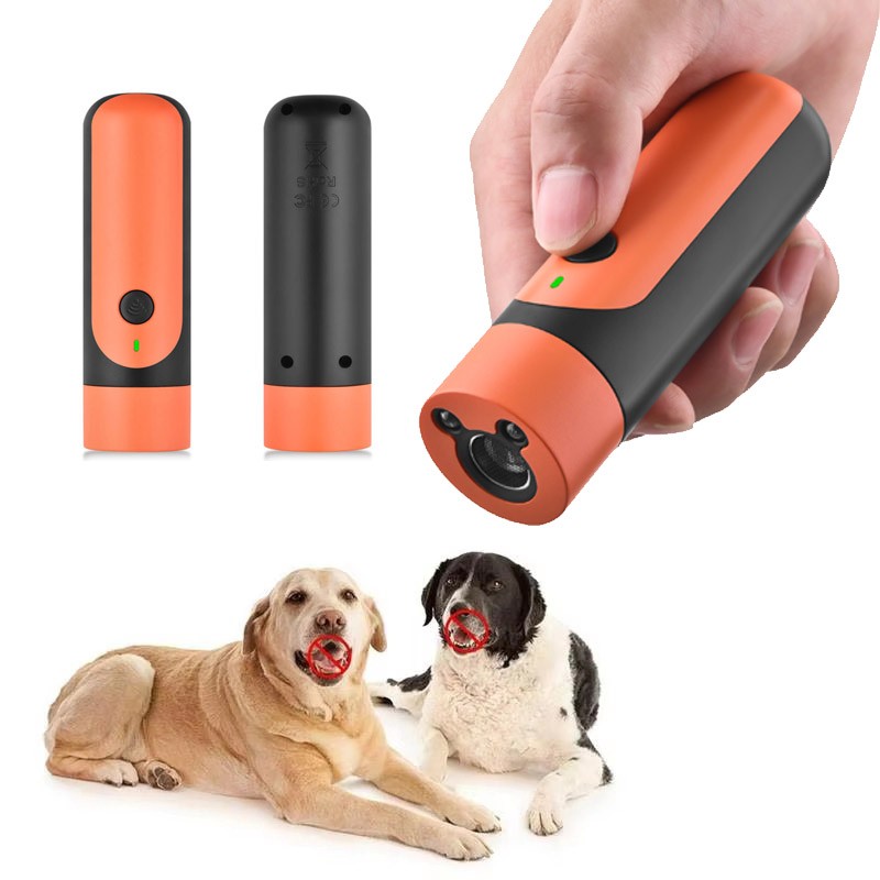 Ultrasonic Dog Repeller Anti-Barking Device Humane Pet Training Tool Flashlights