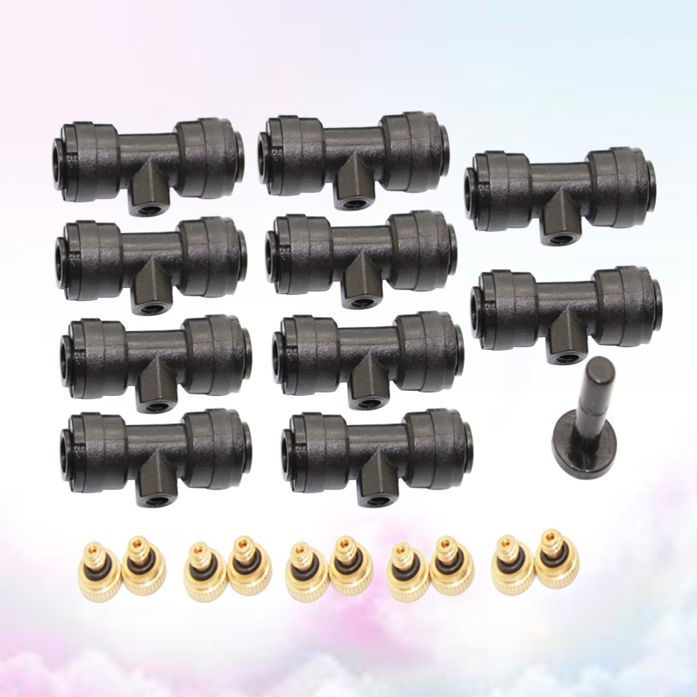 21 Pcs Copper Nozzle Sprayers Irrigation Atomization Drippers Black Golden Set