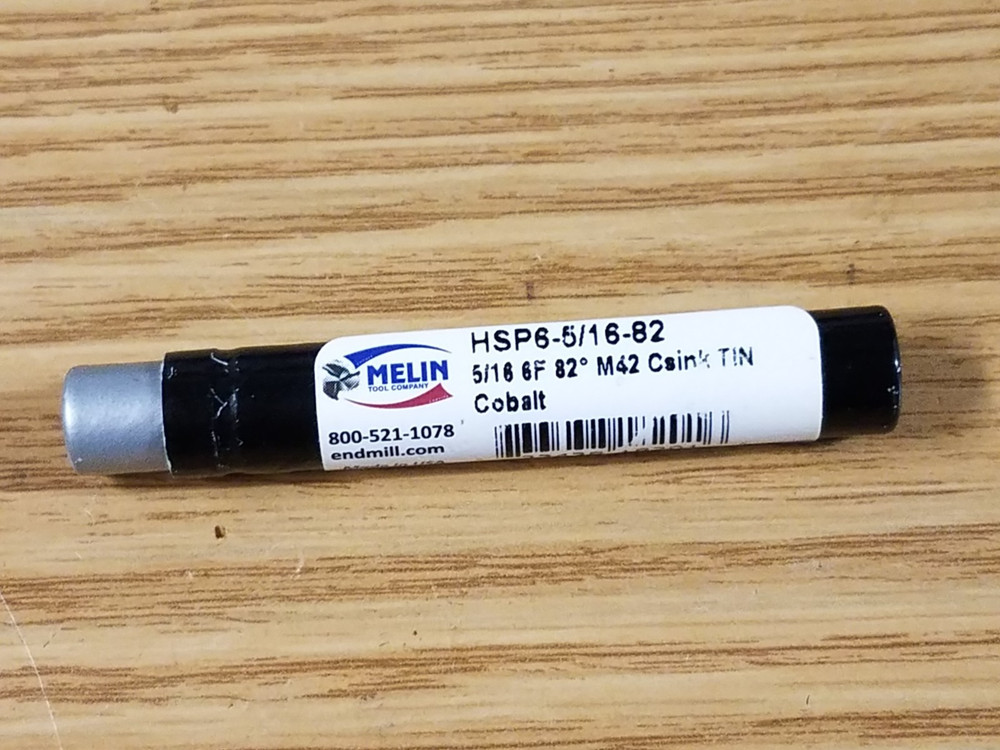 5/16"Dia., 82 Degree 6 Flute Cobalt Countersink