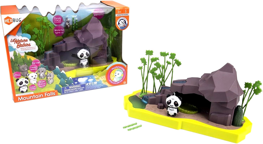 NEW - HEXBUG Lil' Nature Babies Mountain Falls Panda Bear