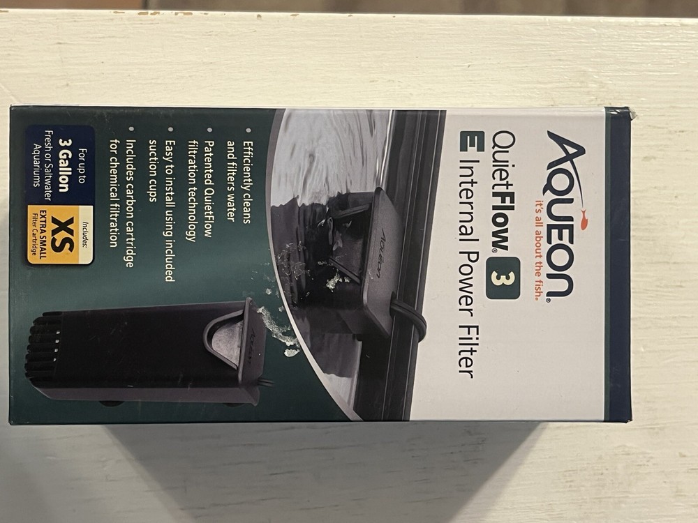 Aqueon QuietFlow 3 E Internal Power Filter 3 Gallon XS