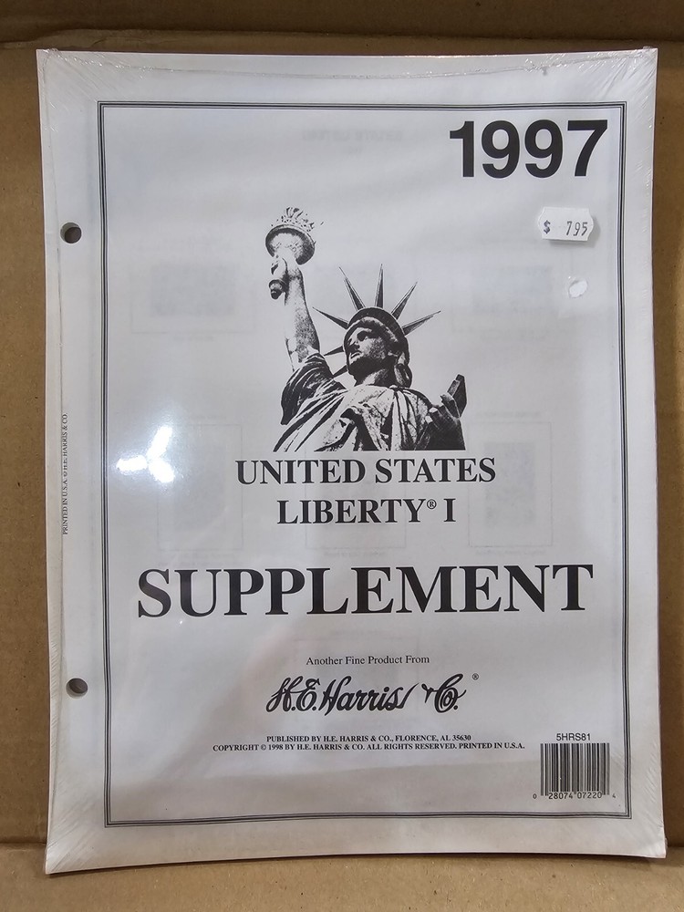 1997 H. E. Harris Liberty United States & UN Stamp Album Supplement Pages NOS