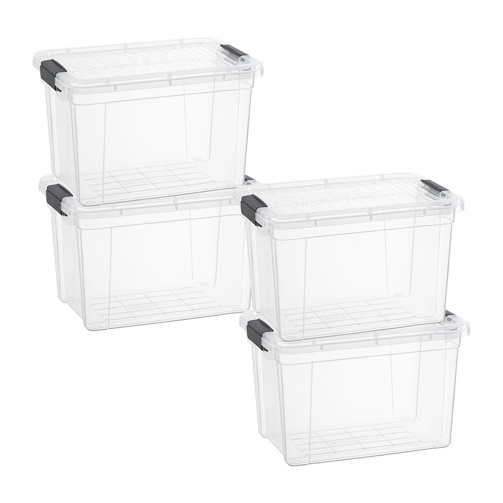 Superio 475 Quart Clear Storage Bin Stackable Lightweight Storage Container