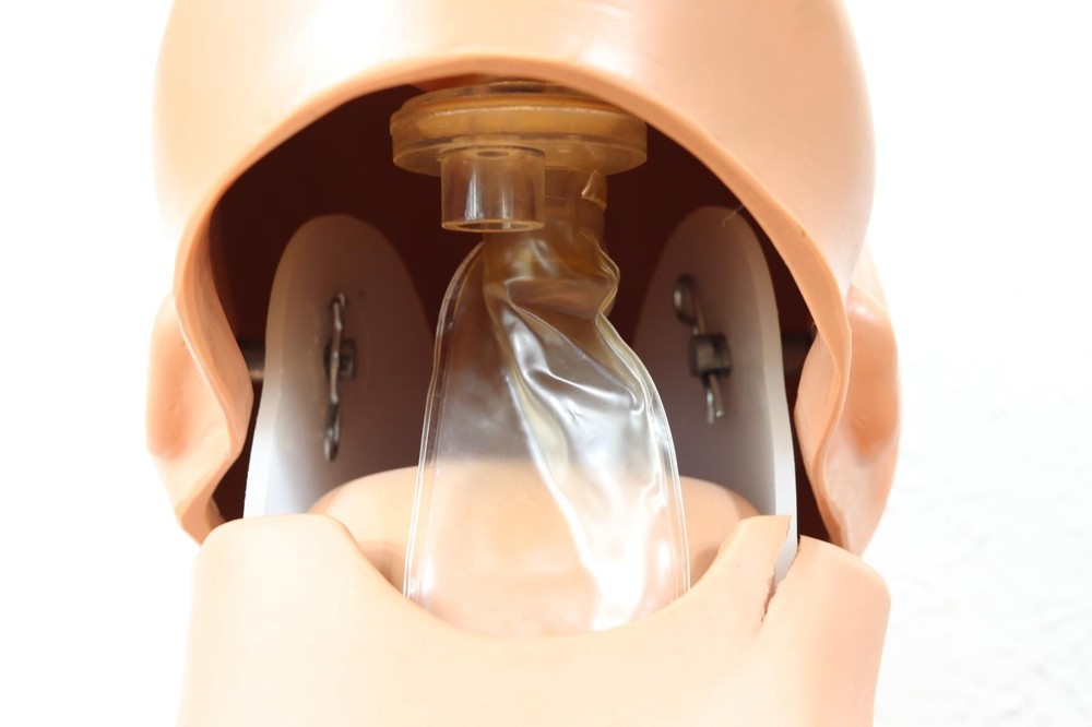 CPR Trainer Manikin EMS Nursing First Aid Training Used 3 Face Replacements