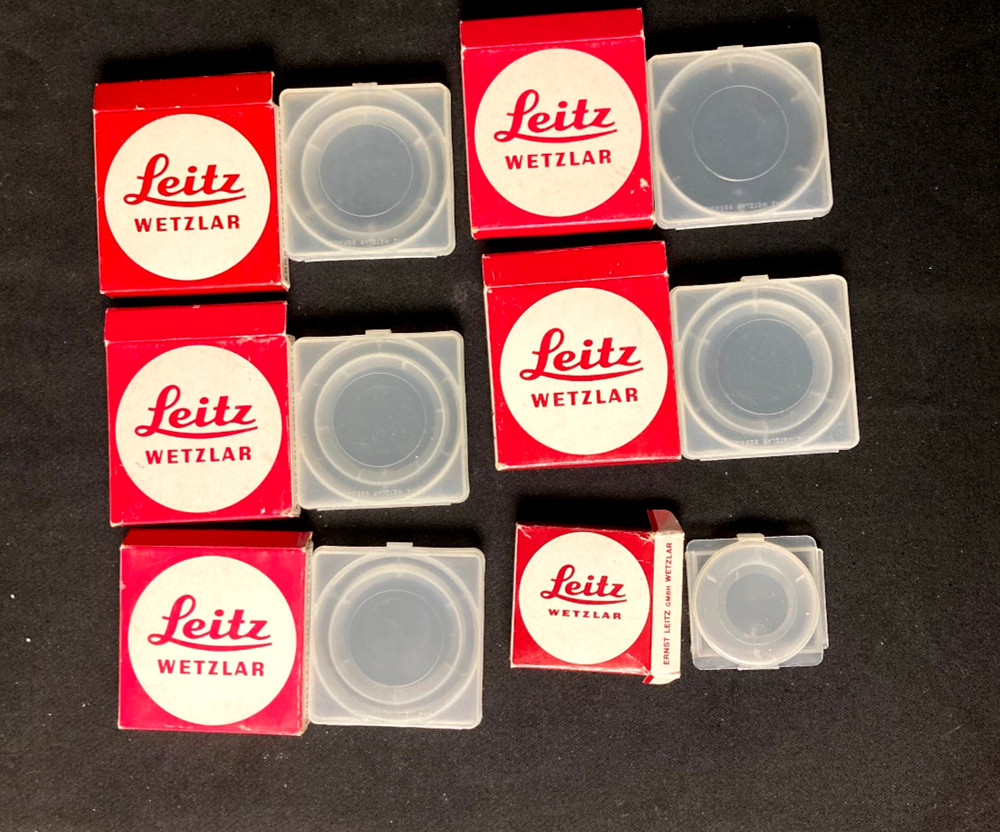 6 LEITZ WETZLAR empty filter boxes w/ cases