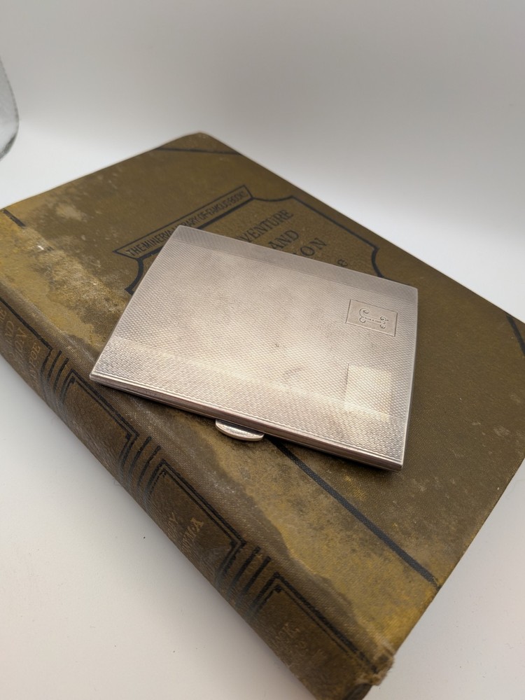 Sterling Silver Antique Cigarette Case Engraved Patterned 1933 83.55g