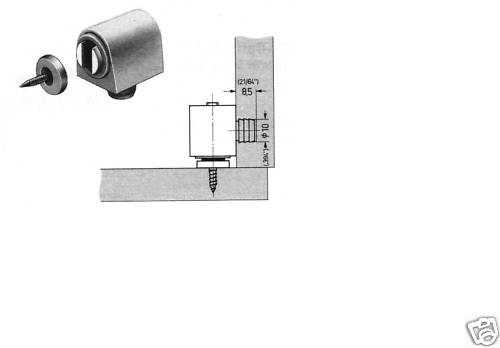 HETTICH MAGNETIC CATCH,PLASTIC, BROWN, 9 POUND PULL