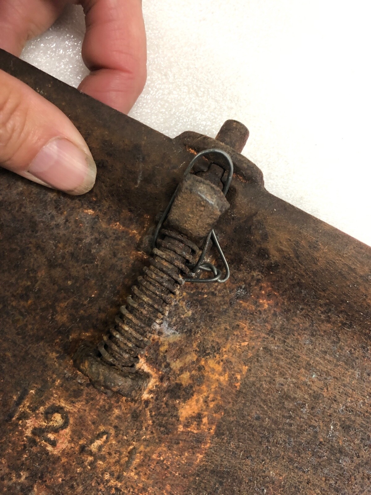 Frost & Wood Smith’s Falls Canada Cast Iron Drawn Mower Toolbox Lid No. 1241 RED