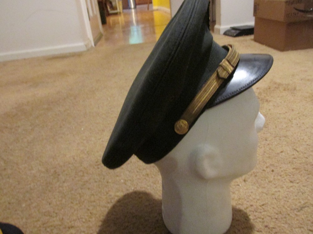 Pair WW2 US army officers visor caps