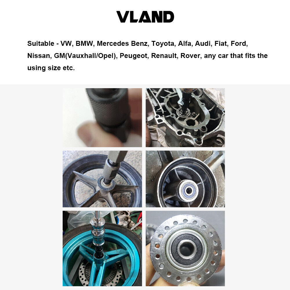 Bore Bearing Extraction Tool Slide Hammer Internal 8-32mm 9pc Blind Hole Hot