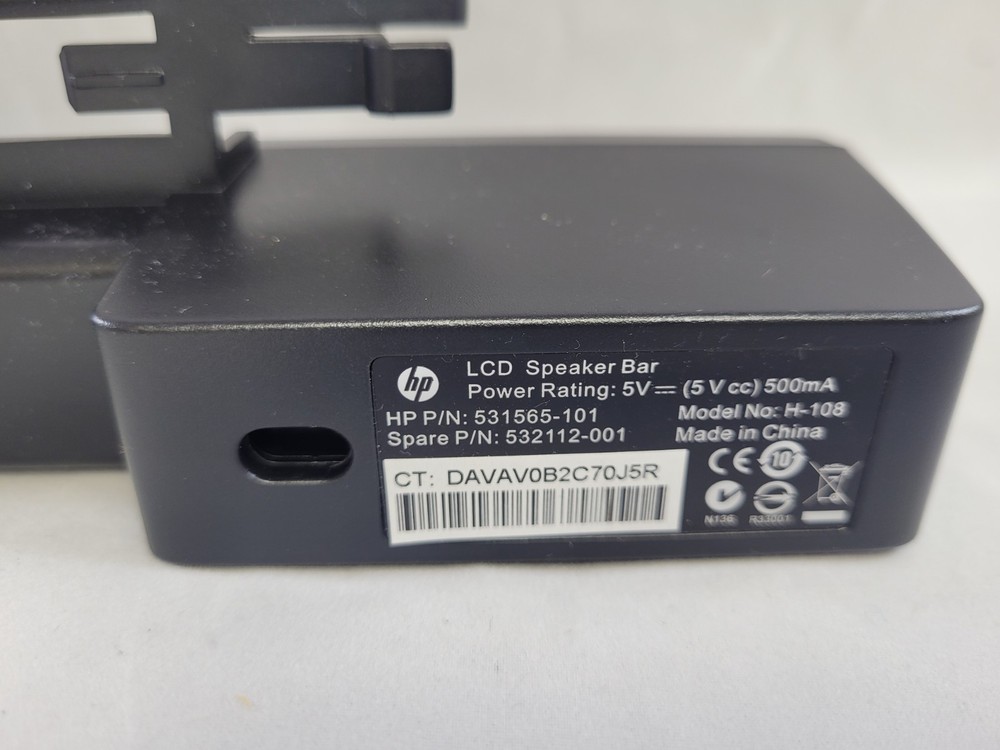 HP H-108 LCD SPEAKER BAR Black with VOLUME CONTROL (See Notes)