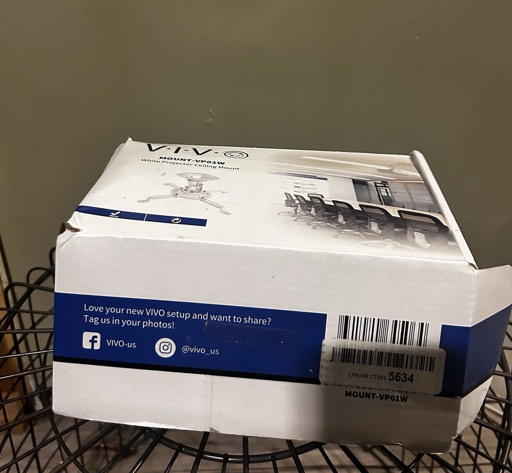 VIVO White Projector Ceiling Mount VP01W
