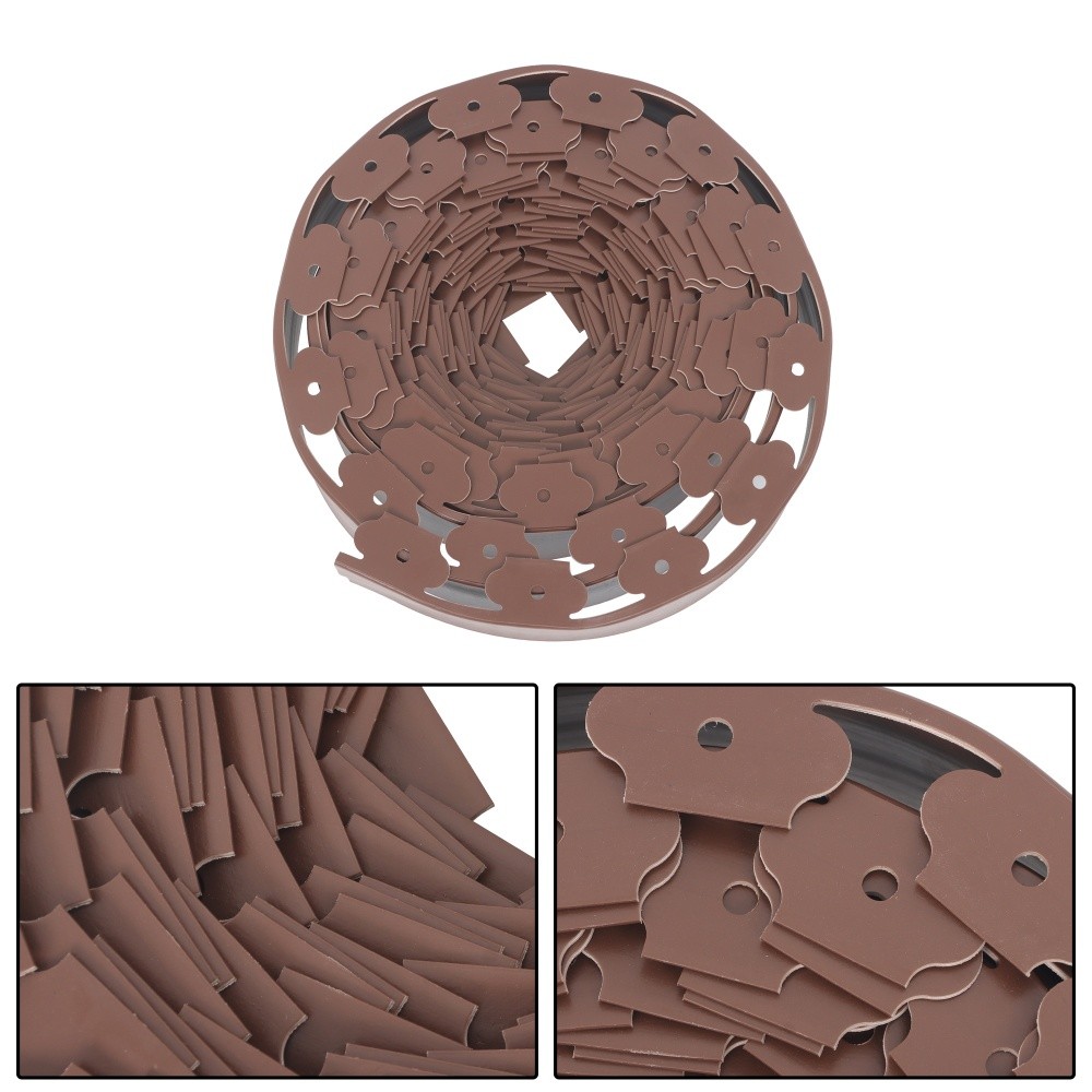 66FT 4” No Dig Lawn Border L-shaped Brown Garden Edging Kit W/ 60 Spike Plastic