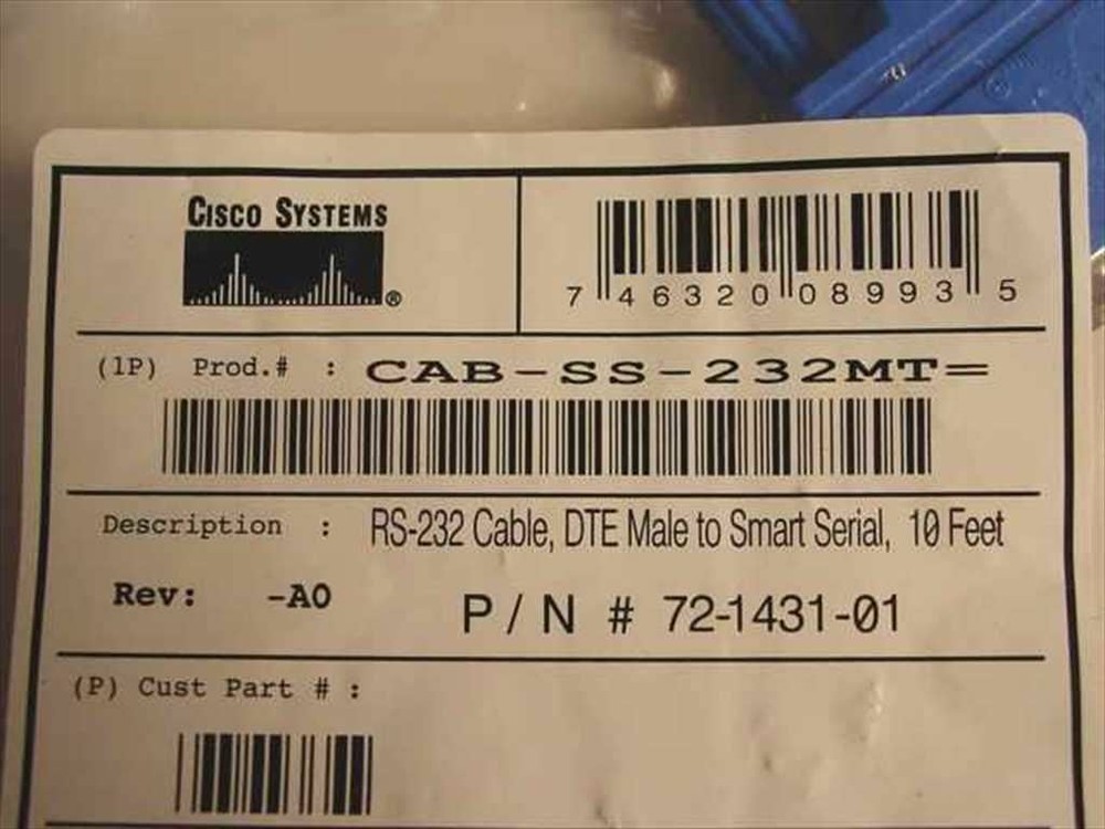Cisco RS232/V.24 DTE Cable Assembly DCE Connector RS232/V.24 DTE