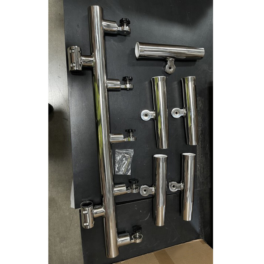 Fishing Console Boat T Top Rocket Launcher Stainless Steel 2"Clamp 5 Rod Holder