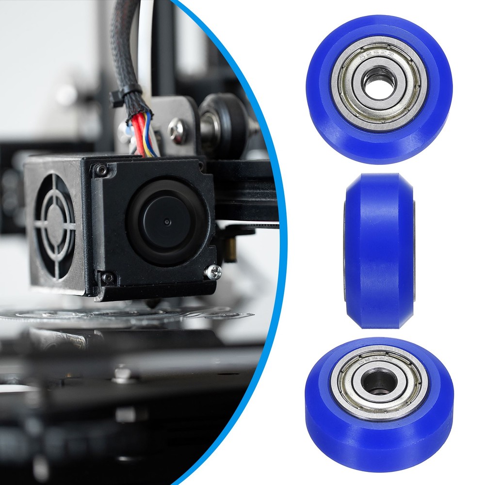 4Pcs 3D Printer Wheel with 625ZZ Linear Bearing for 3D Printer, Blue
