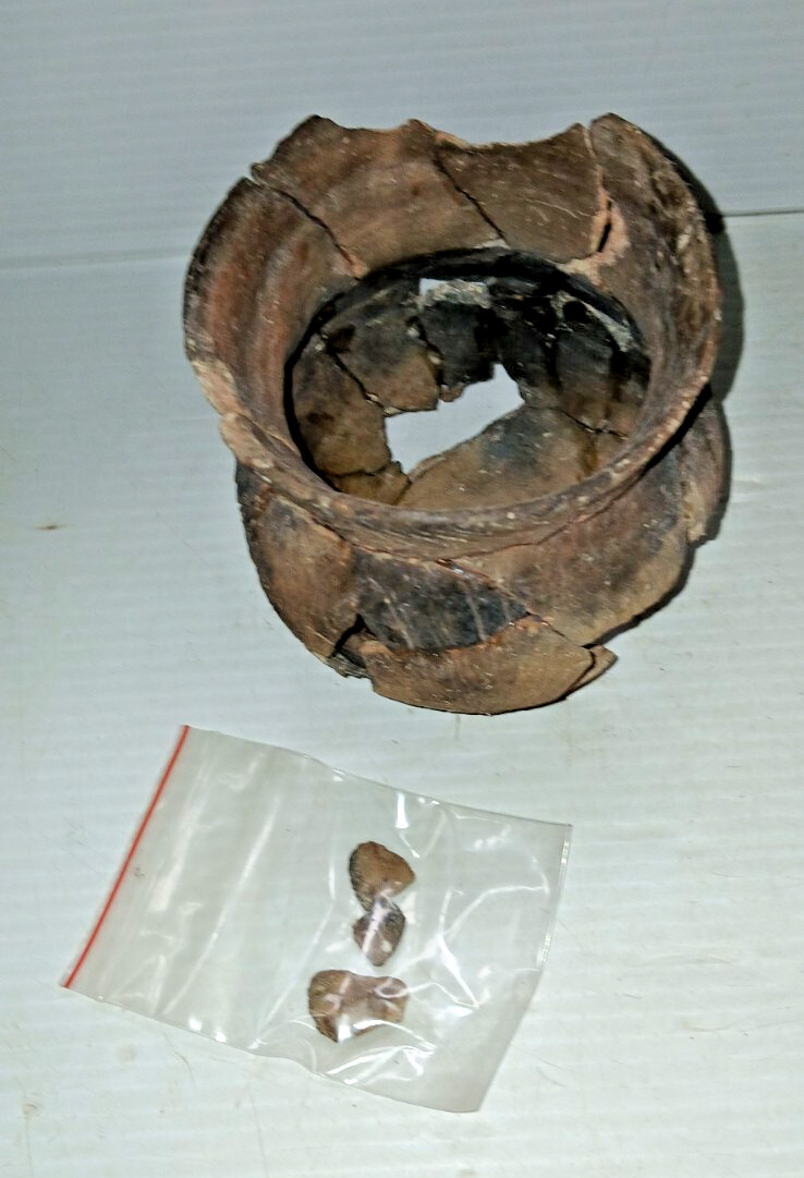 Pre-Columbian Native American Indian Mississippian Partial Pottery Jar Artifact