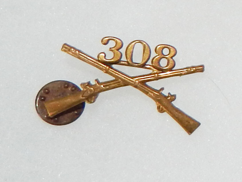WWII 308th Infantry Officers Collar Insignia